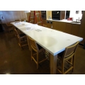 14 1/2 Ft x 35 5/8" Corian Top Table Counter Height Solid Wood